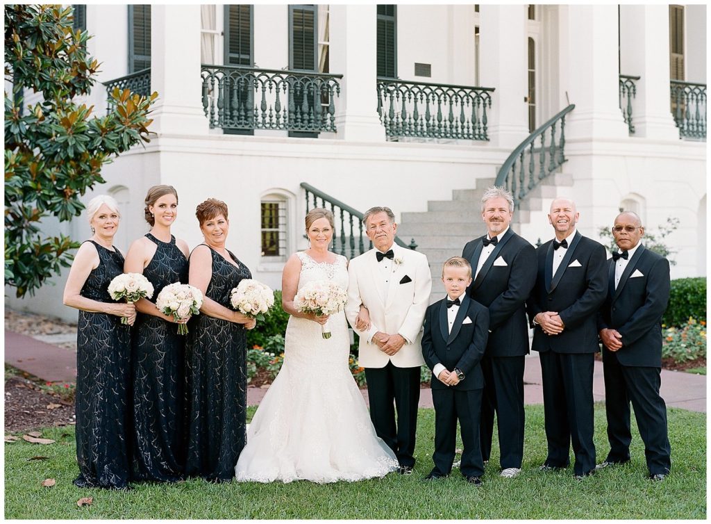 Black and navy wedding party