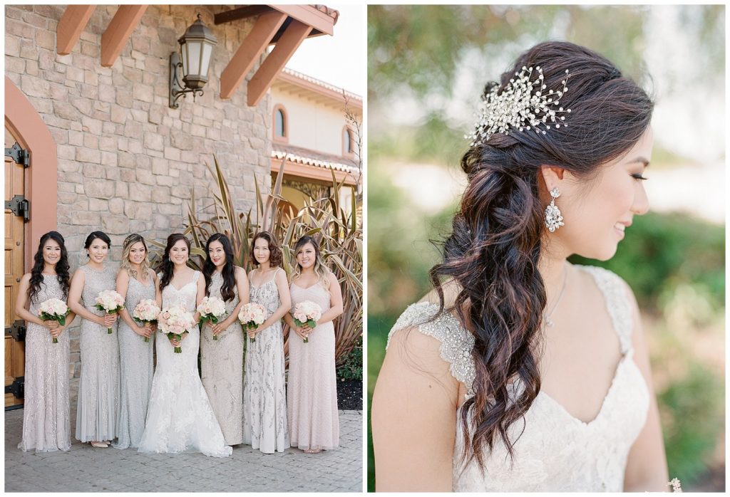 mismatched bridesmaids dresses for Casa Real wedding in Livermore