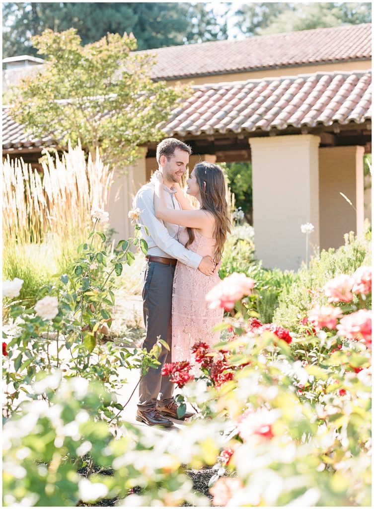 Mont La Salle Wedding in Napa engagement photos in pink dress || The Ganeys