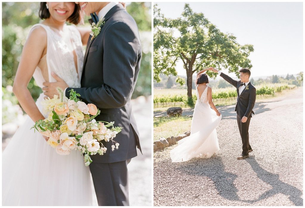 Gather Design Company citrus-toned bouquet for Annadel Estate Winery Wedding