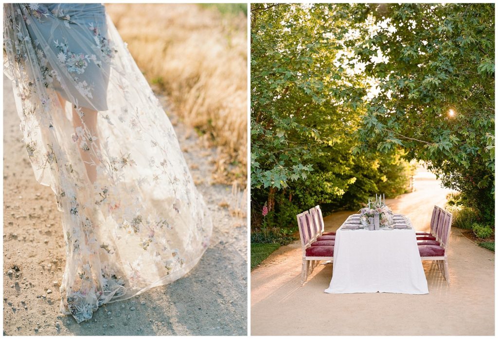 Intimate wedding at Kestrel Park with bride wearing French Blue Wedding Dress
