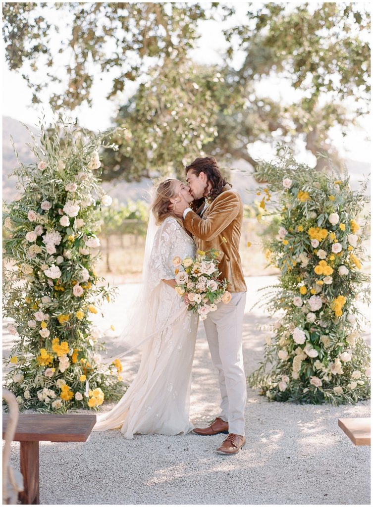Boho yellow wedding inspiration at Santa Ynez Sunstone Villa