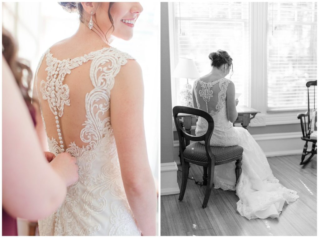 Essense of Australia lace detail on back of wedding dress