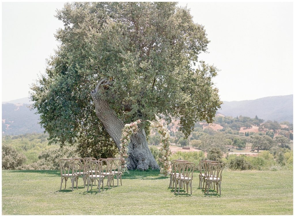 Intimate wedding ceremony at Sunstone Winery with La Fleur Du Jour