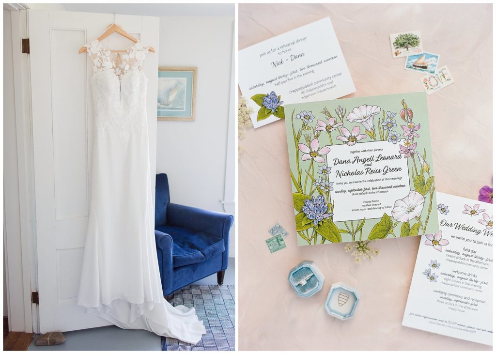 DIY Wedding invitation with meaningful florals