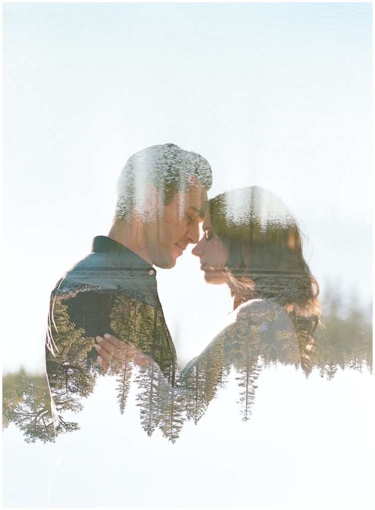 Double Exposure with Lake engagement session
