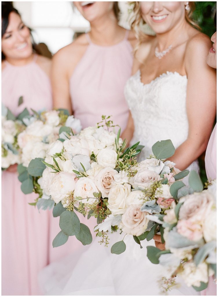 bridesmaids in blush for a wedding at Auberge Du Soleil