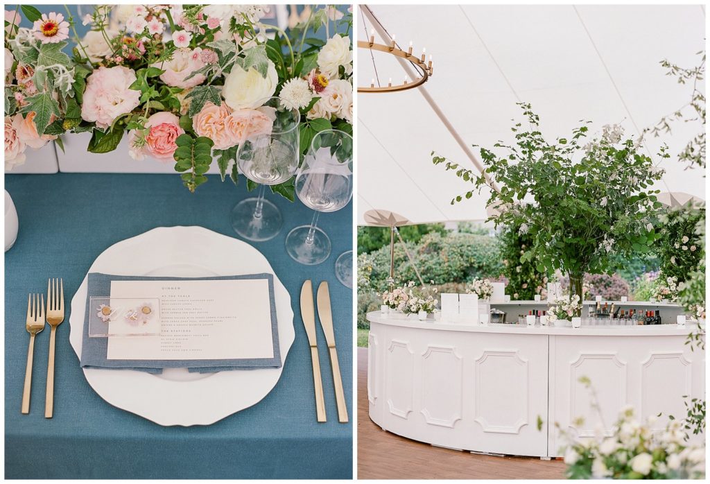 Blush and blue wedding design from Gather Design Company and Callista & Co
