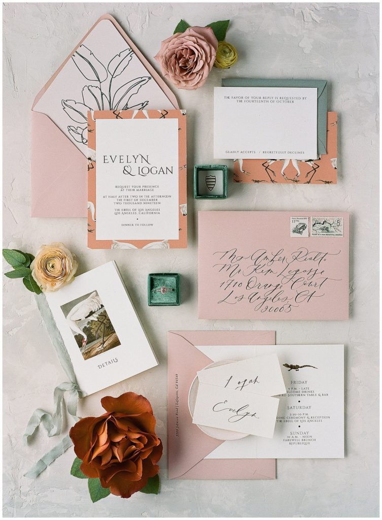 Kelsey Malie Calligraphy wedding invitation suite