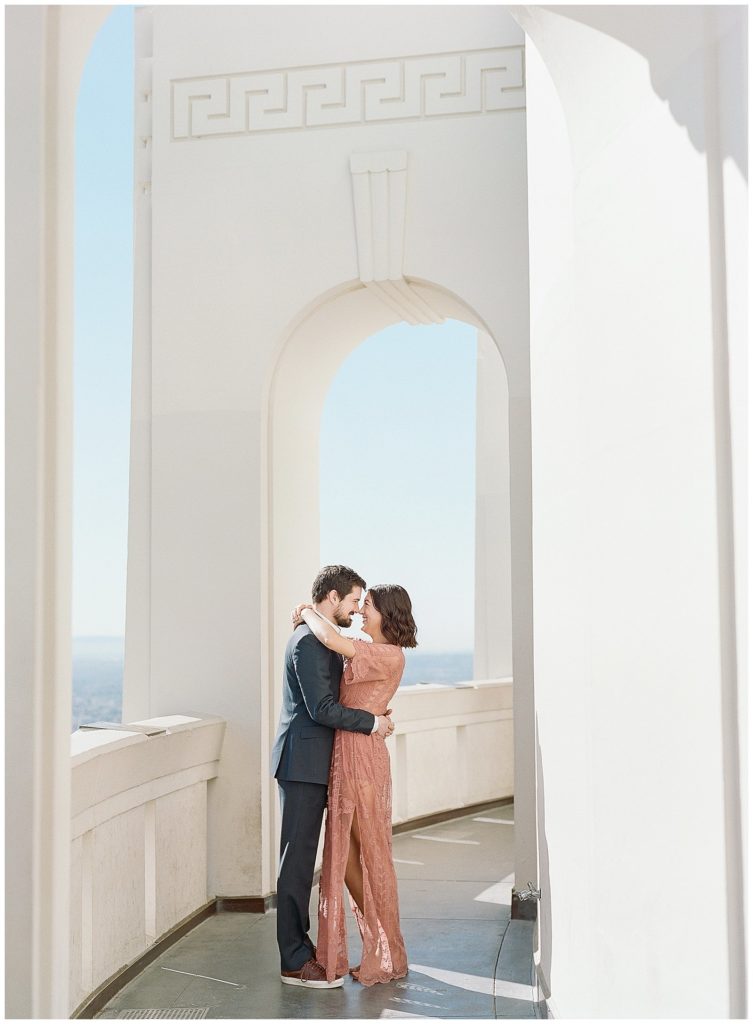 Engagement photos at Griffith Observatory