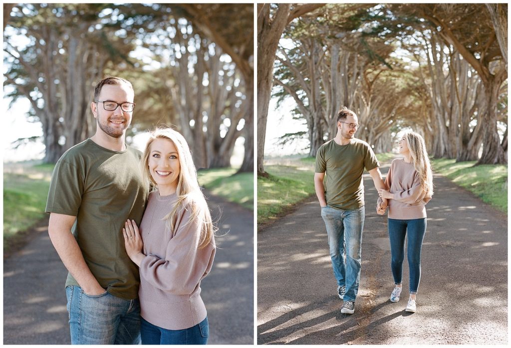 Point Reyes Cypress Tree Tunnel Engagement photos