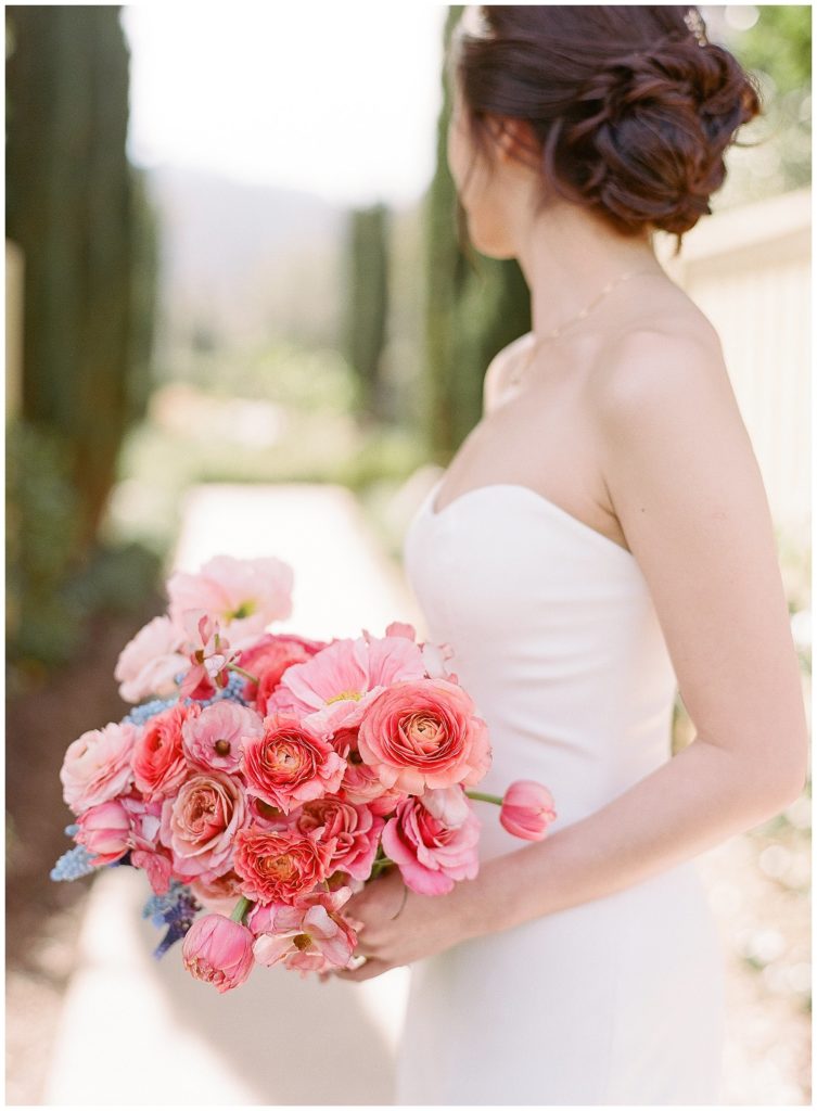 Lush all floral pink wedding bouquet by Gather Design Company