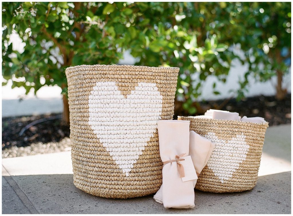baskets for shawls for wedding guests