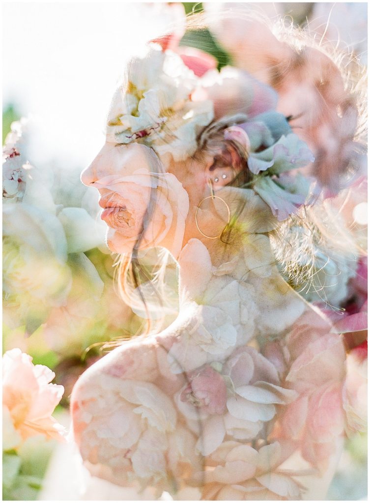 double exposure with bouquet by Gather Design Company