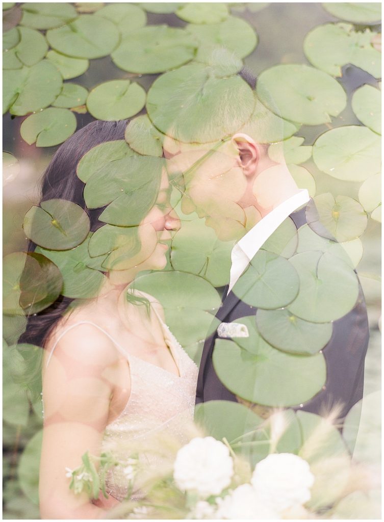 double exposure in Seattle with lily pads