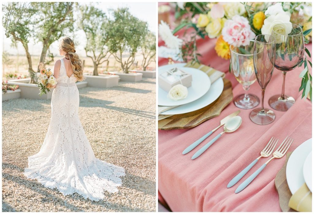 Dusty pink wedding reception by Heart & Arrow Weddings