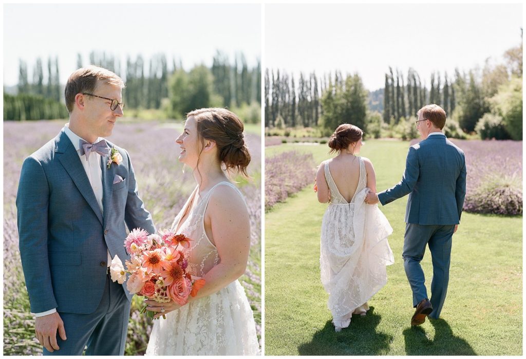 colorful summer wedding at lavender field in Seattle