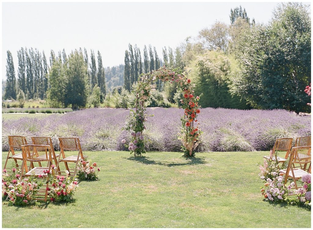 Woodinville Lavender Farm Wedding ceremony with Gather Design Company