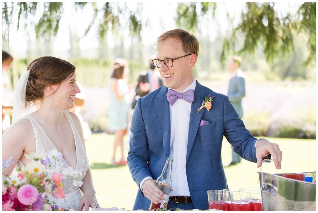 cake and punch reception at Woodinville Lavender Farm