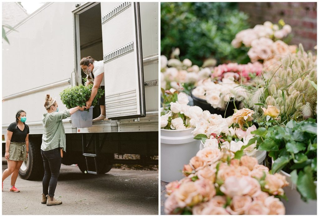 behind the scenes as a wedding florist
