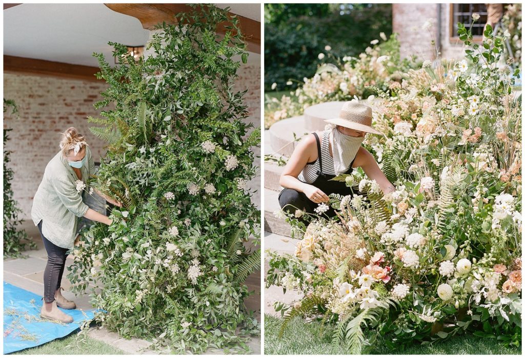 behind the scenes as a wedding florist