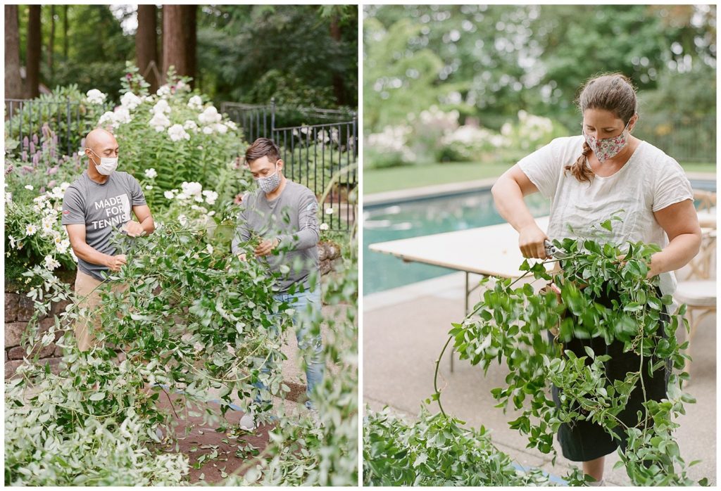 Gather Design Company behind the scenes at private estate wedding