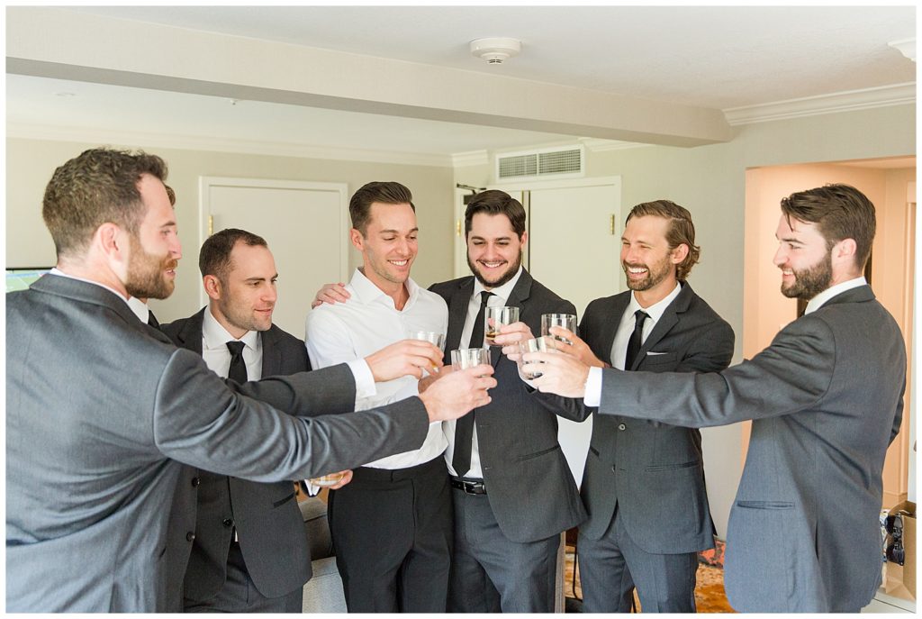 groomsmen hanging out before wedding