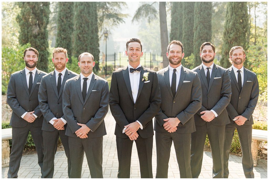 groomsmen photos at Villa Montalvo