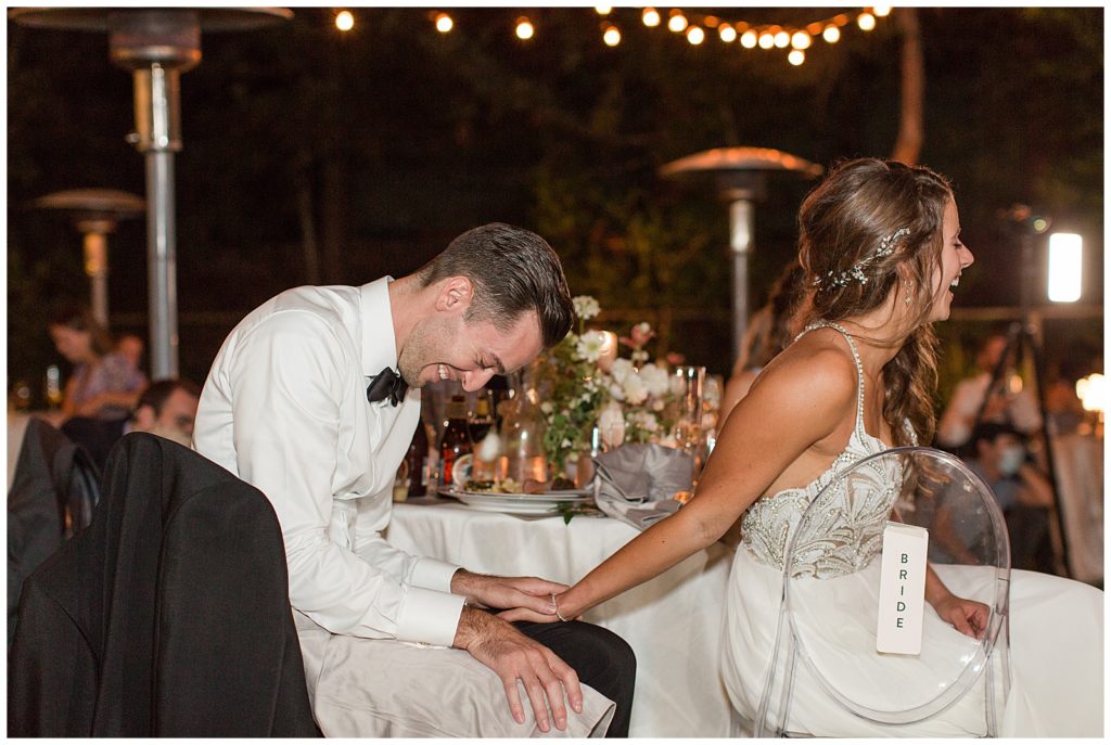 emotional toasts during private estate wedding in Saratoga