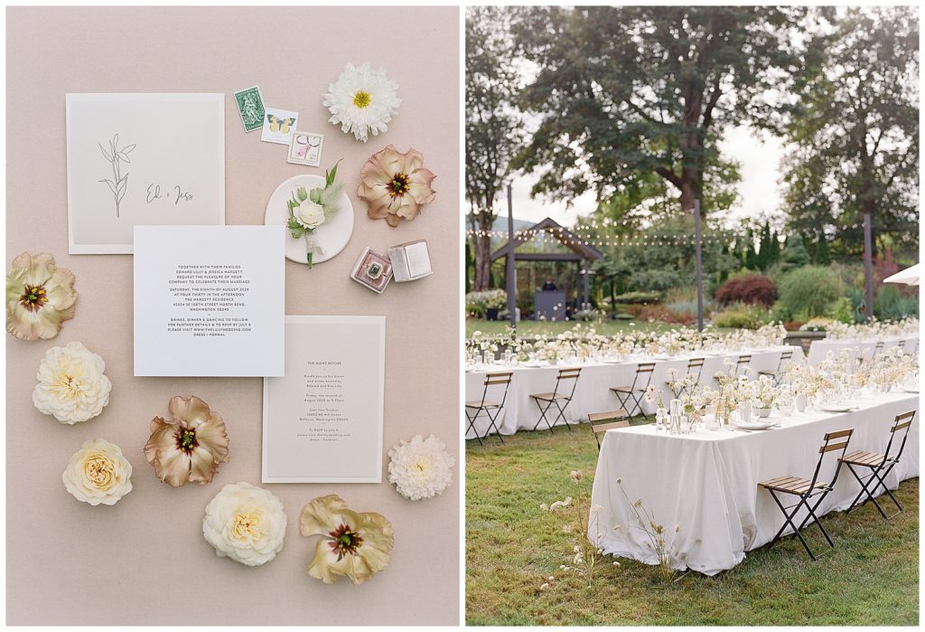 Gather Design Company long farm tables wedding reception
