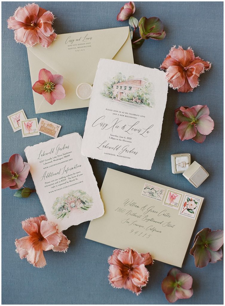 Lakewold Garden Wedding Invitation by Floraison 