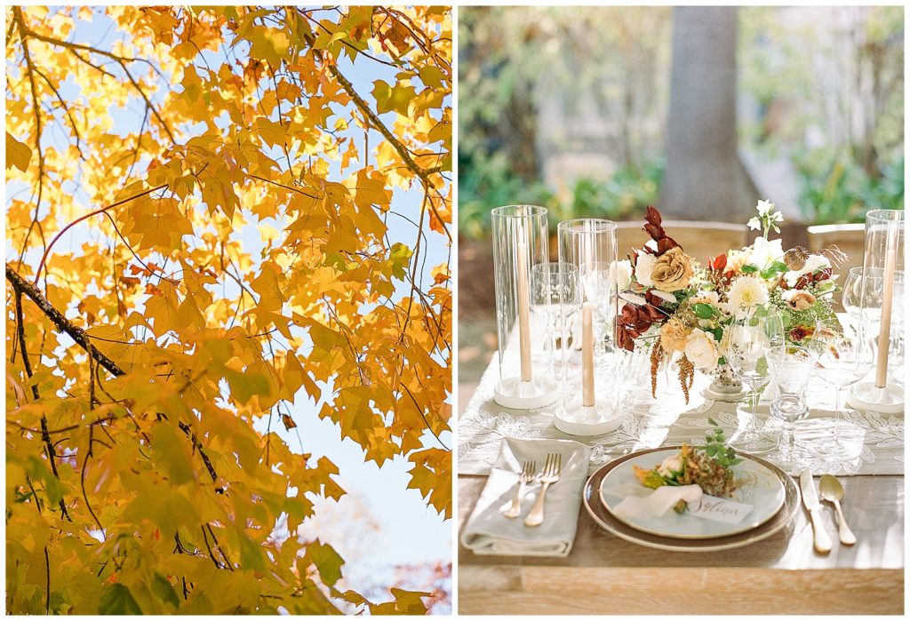 Fall wedding tablescape in Lafayette 