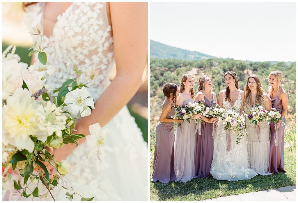 mismatched lavender bridesmaids dresses