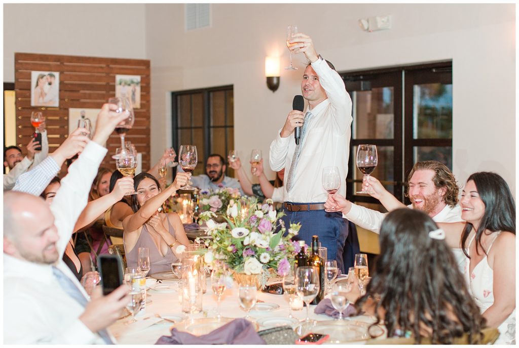 toasts during wedding at Viansa Sonoma