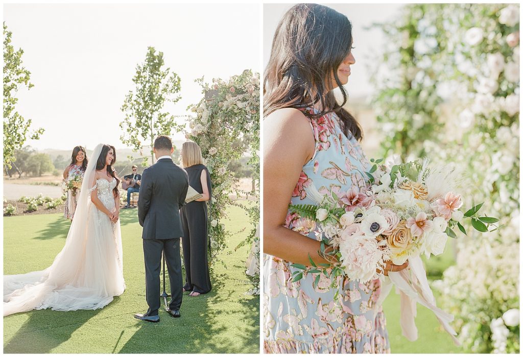 Wedding ceremony at Carneros Resort with The Ganeys and Sarahs Garden Design