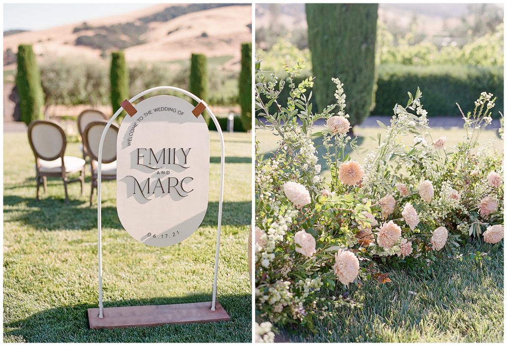Shimmer and Stain wedding welcome sign