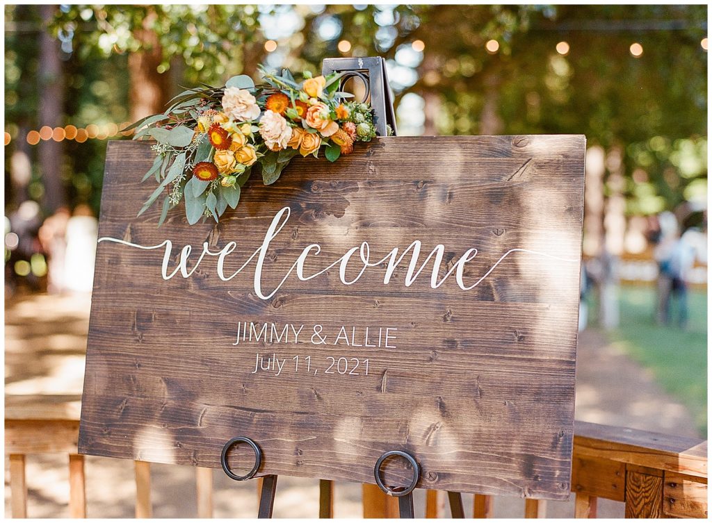 welcome sign for wedding at Mountain Terrace