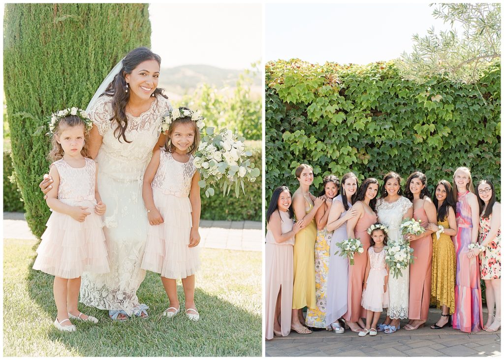 sunsetcolor bridesmaids dresses
