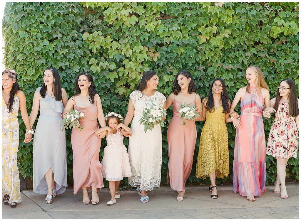 sunsetcolor bridesmaids dresses