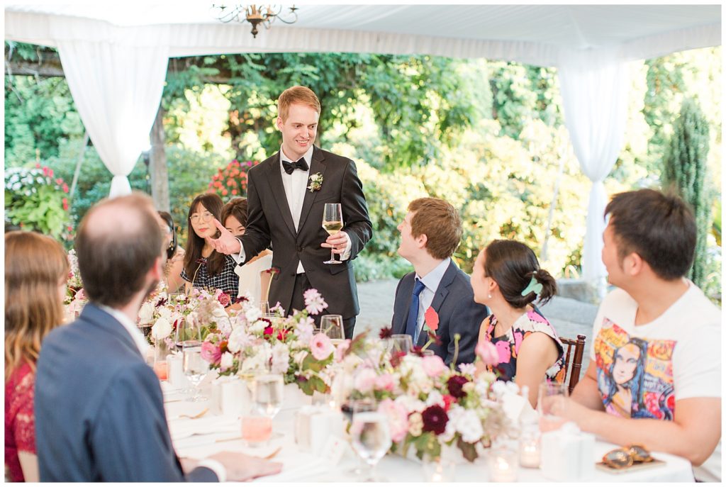 Toasts at Chateau Lill Wedding