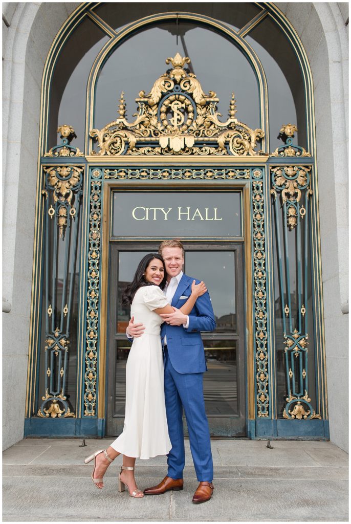 City hall engagement photos