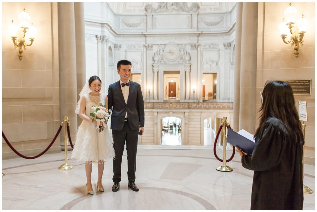 City Hall wedding ceremony in rotunda 