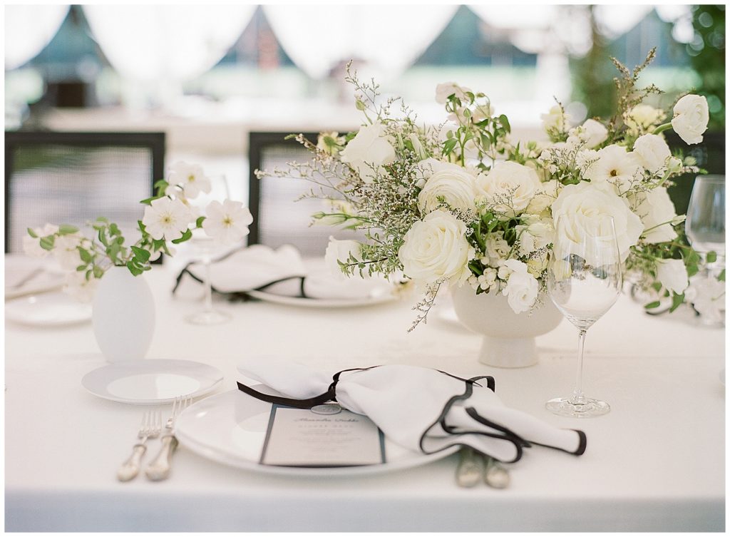 Black and White Menlo Circus Club Wedding with Vo Floral Design and Riley Loves Lulu