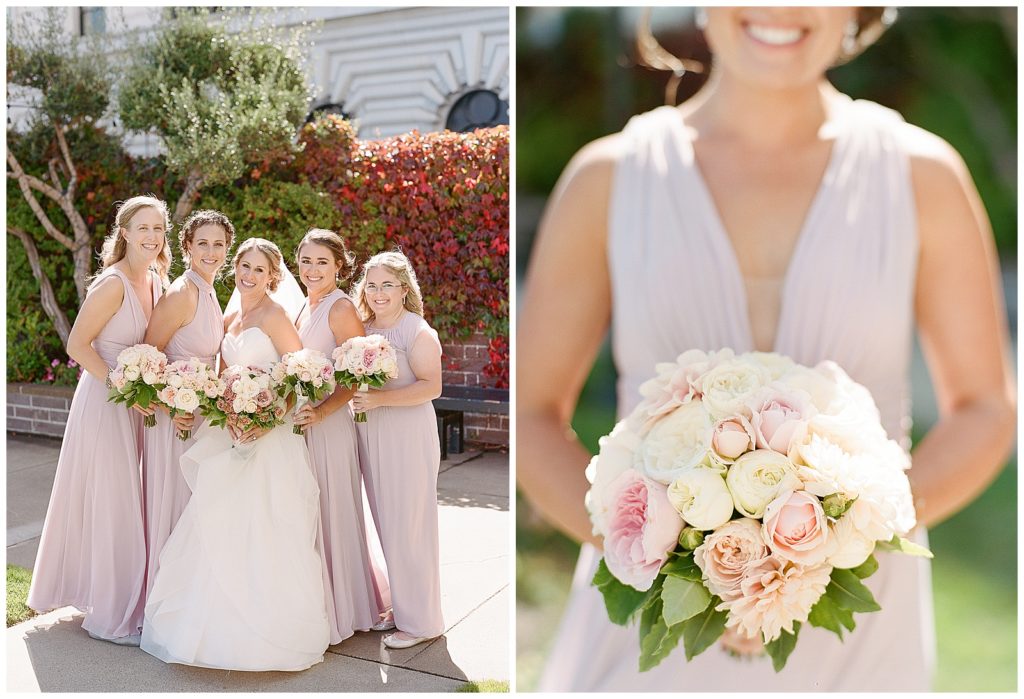 bridesmaids in light lavender