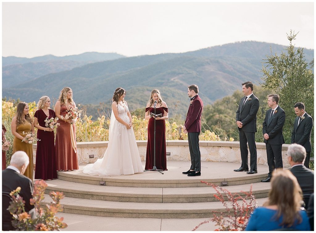 wedding ceremony at Holman Ranch