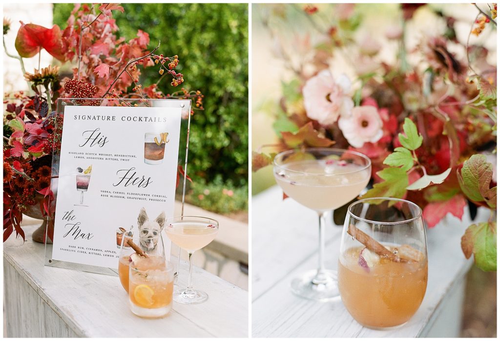 Pour Girl Bartending custom cocktails for fall wedding