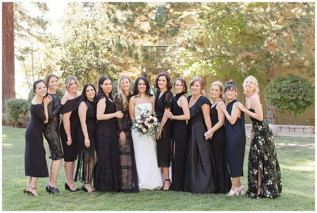 mismatched black bridesmaids dresses