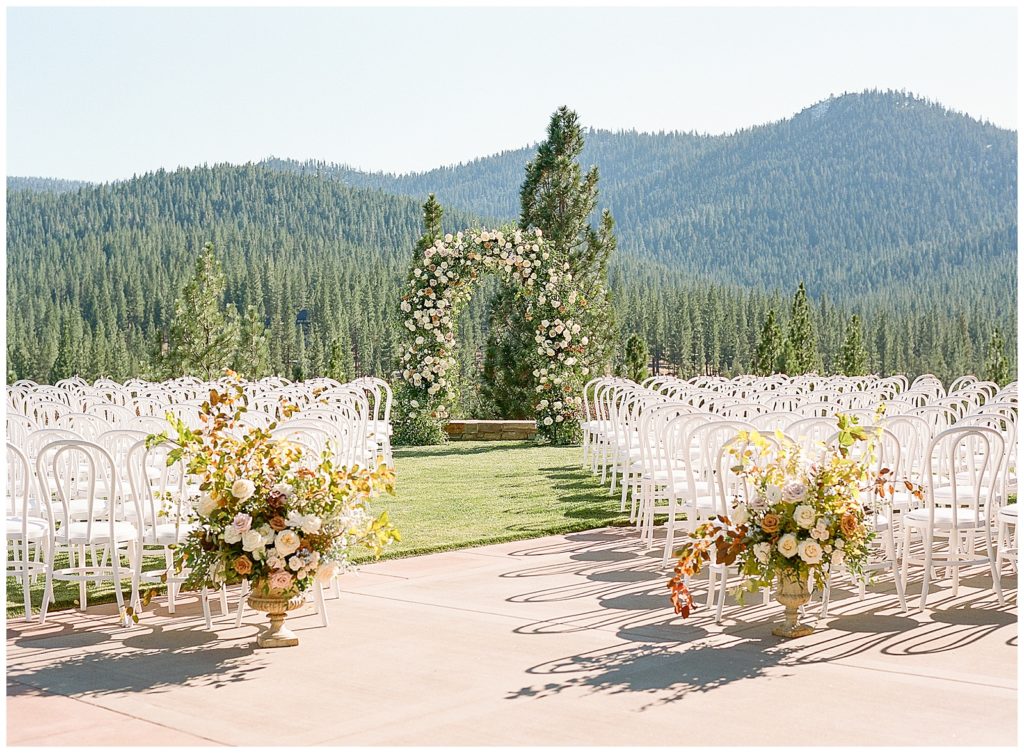 Martis Camp wedding ceremony Stems By Diana and Audere Events
