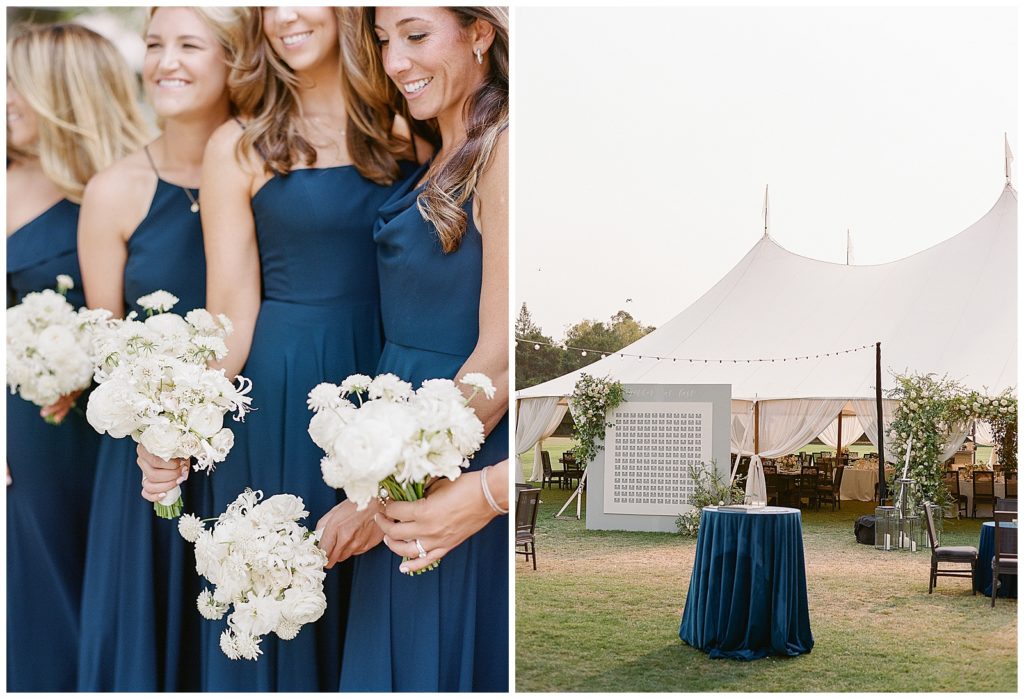 blue and white wedding at Menlo Circus Club