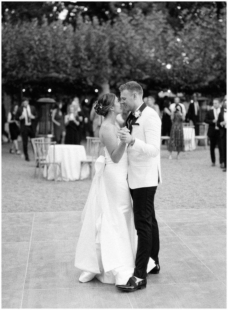 First dance on black and white film at Beaulieu Garden